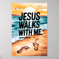 Jesus geht mit mir Christlich Kinderzimmer Wall Ar
