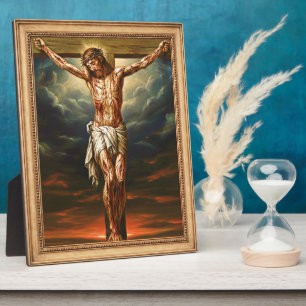 Jesus gekreuzigt für unsere Sünden Realistische Pl Fotoplatte
