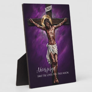 Jesus gekreuzigt starb für uns wegen unserer Sünde Fotoplatte