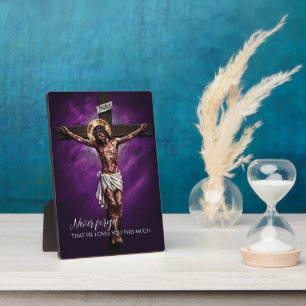 Jesus gekreuzigt starb für uns wegen unserer Sünde Fotoplatte