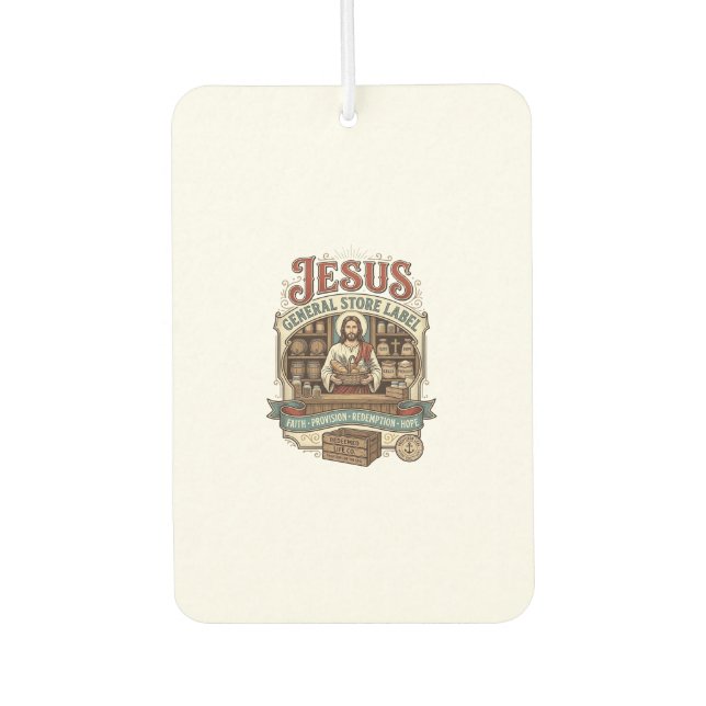 Jesus Gemischtwarenladen Label Jesus Gemischtwaren Autolufterfrischer (Vorderseite)