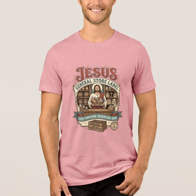 Jesus Gemischtwarenladen Label Jesus Gemischtwaren Tri-Blend Shirt (Vorderseite)