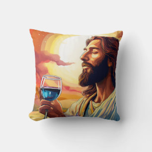 Jesus genießt Wein Kissen! Kissen