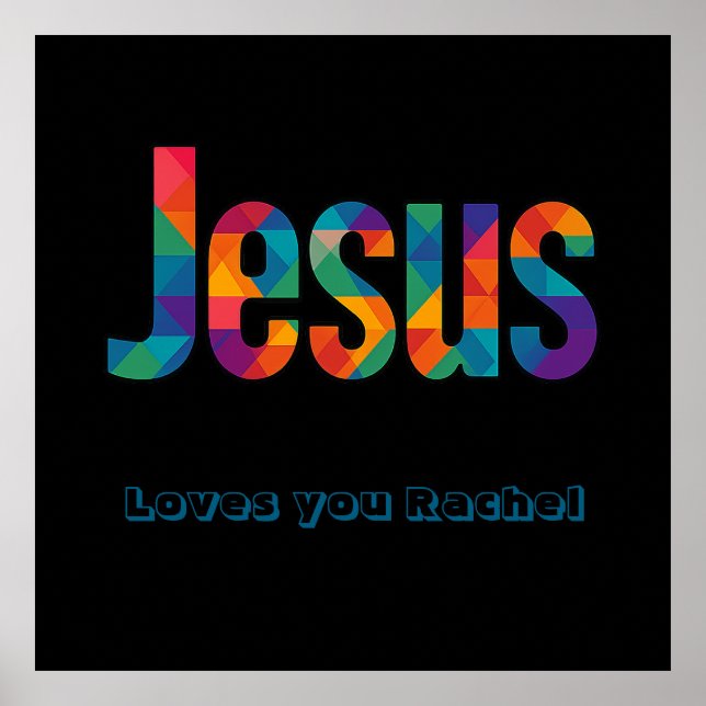 Jesus geometric pattern Glossy Poster (Vorne)