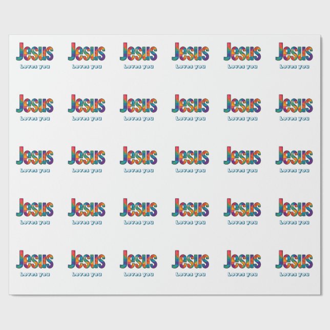 Jesus geometrisches Design Geschenkpapier (Flach)