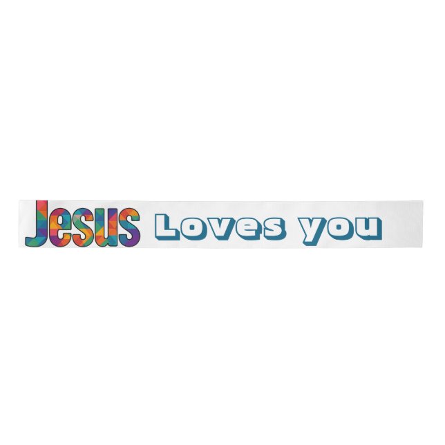 Jesus geometrisches Design Satinband (Vorderseite)
