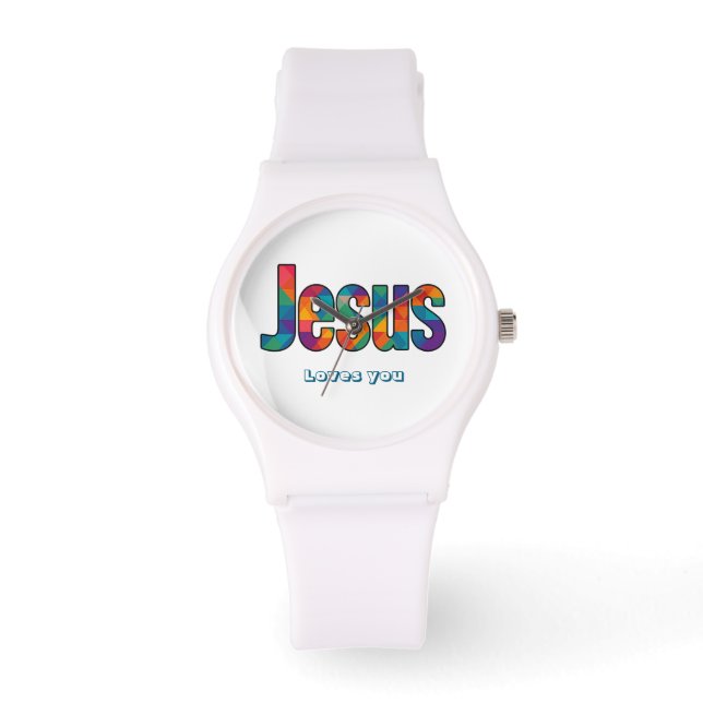 Jesus geometrisches Muster  Armbanduhr (Vorderseite)