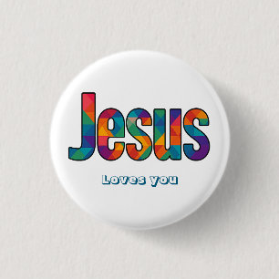 Jesus geometrisches Muster Button
