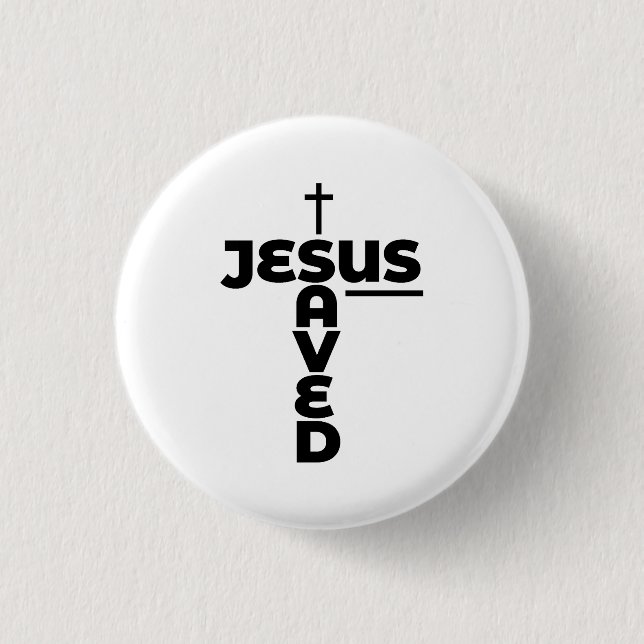 Jesus Gerettet - Christlich Button (Vorderseite)