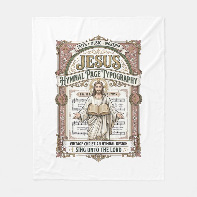 Jesus-Gesangbuch-Seitentypos Jesus-Gesangbuch-Seit Fleecedecke (Vorderseite)