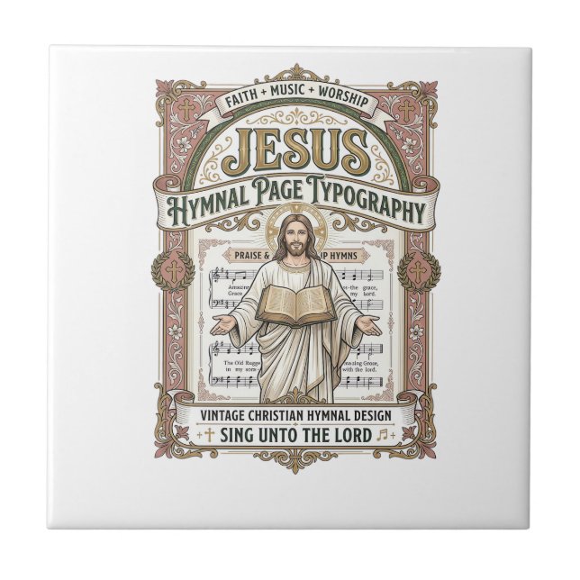 Jesus-Gesangbuch-Seitentypos Jesus-Gesangbuch-Seit Fliese (Vorderseite)