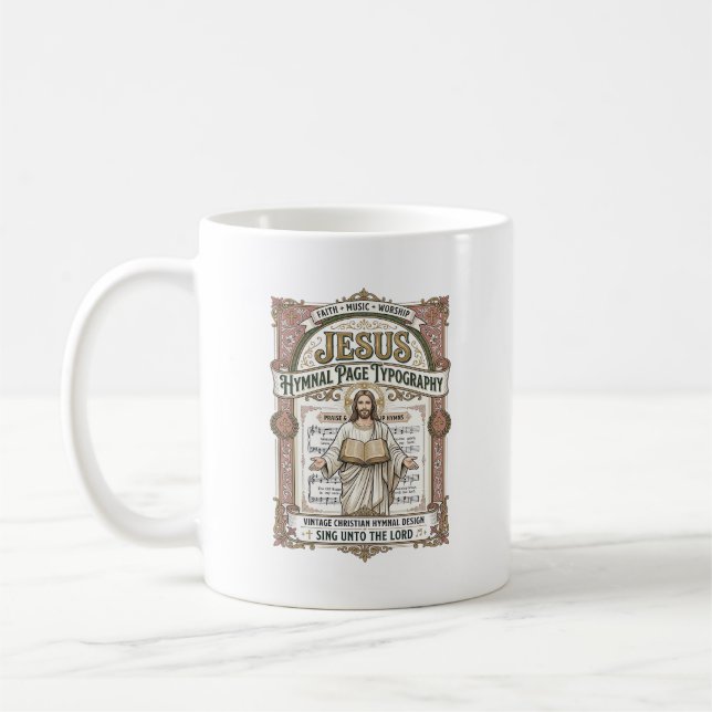 Jesus-Gesangbuch-Seitentypos Jesus-Gesangbuch-Seit Kaffeetasse (Links)