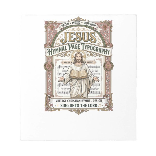 Jesus-Gesangbuch-Seitentypos Jesus-Gesangbuch-Seit Notizblock (Vorderseite)