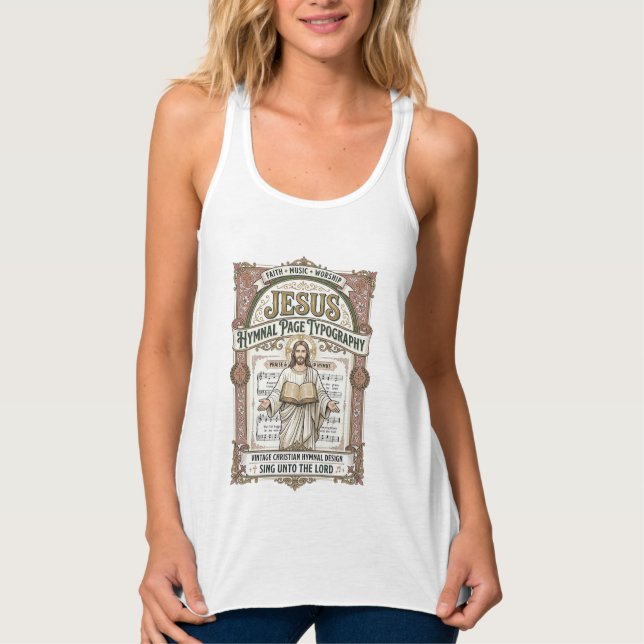 Jesus-Gesangbuch-Seitentypos Jesus-Gesangbuch-Seit Tank Top (Vorderseite)