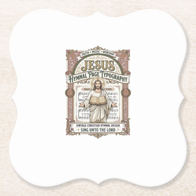 Jesus-Gesangbuch-Seitentypos Jesus-Gesangbuch-Seit Untersetzer (Vorderseite)