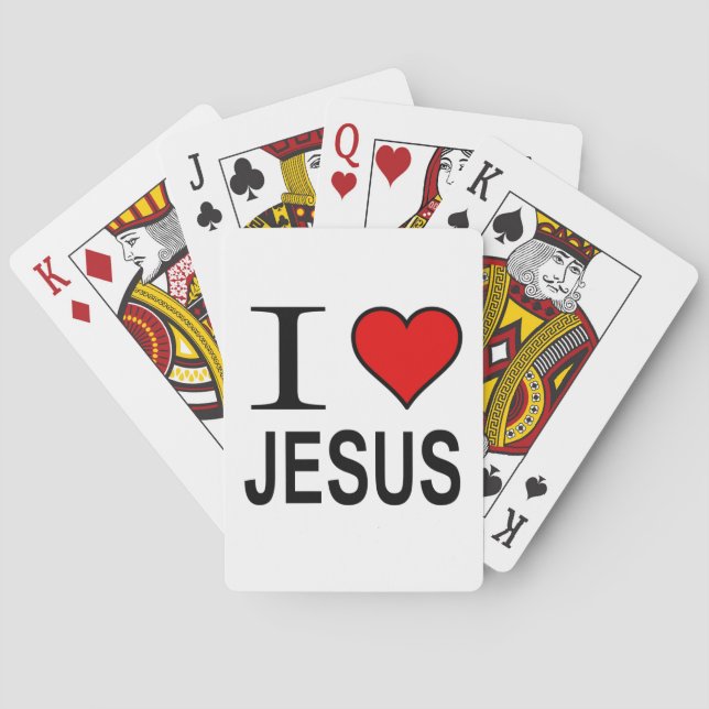 Jesus Geschenke Ich liebe Jesus Spielkarten (Rückseite)