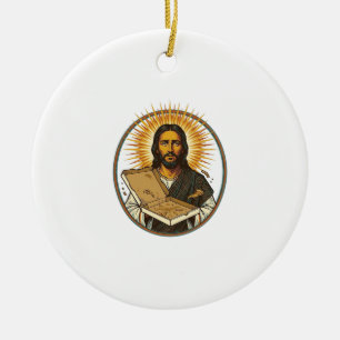 Jesus getäuscht durch leere Pizzaschachtel Party F Keramik Ornament