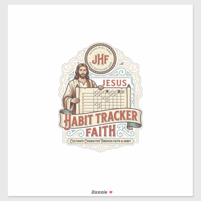 Jesus Gewohnheits-Tracker Glaube Jesus Gewohnheits Aufkleber (Blatt)
