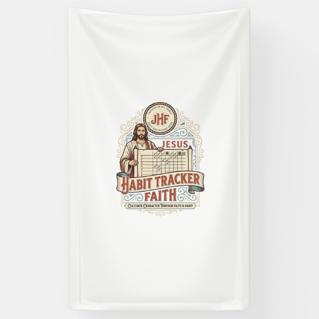 Jesus Gewohnheits-Tracker Glaube Jesus Gewohnheits Banner (Vertikal)