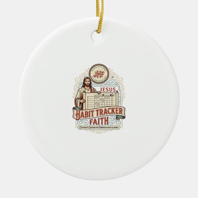 Jesus Gewohnheits-Tracker Glaube Jesus Gewohnheits Keramik Ornament (Vorne)