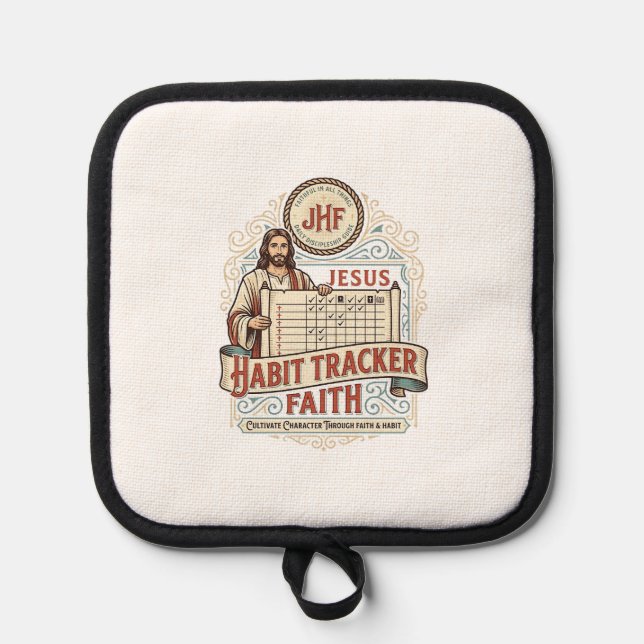 Jesus Gewohnheits-Tracker Glaube Jesus Gewohnheits Topflappen (Vorderseite)