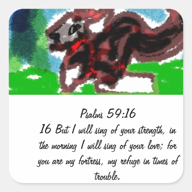 Jesus gibt Liebe und Kraft, Quadratischer Aufkleber (Vorderseite)