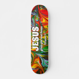 JESUS GIBT WIRKLICHEN FRIEDEN Christlich Skateboard