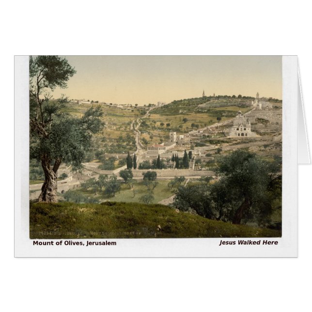 Jesus ging hierher: Der Mt. von Oliven, Jerusalem (Vorderseite (Horizontal))