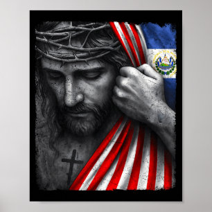 Jesus Glaube Kreuz Krone Amerika El Salvador Erbe Poster