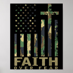 Jesus Glaube Über Angst Christliches Kreuz Gott Fa Poster
