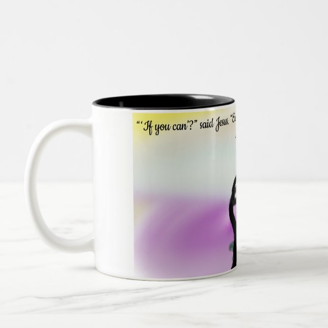 Jesus Glaube   Zweifarbige Tasse (Links)