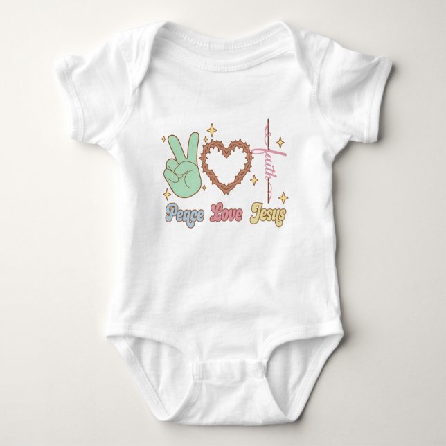 Jesus, God, Christian, custom bodysuit for baby Baby Strampler (Vorderseite)