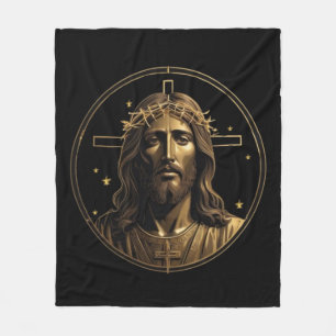 Jesus Gold 1 Fleecedecke