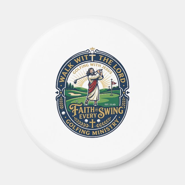 Jesus Golf-Shirt Glaube-basiertes Design_1 Magnet (Vorne)