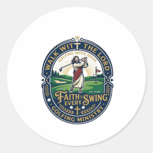 Jesus Golf-Shirt Glaube-basiertes Design_1 Runder Aufkleber