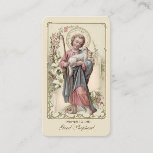 Jesus Good Hirte Vintage religiöse Heilige Gebete Platzkarte