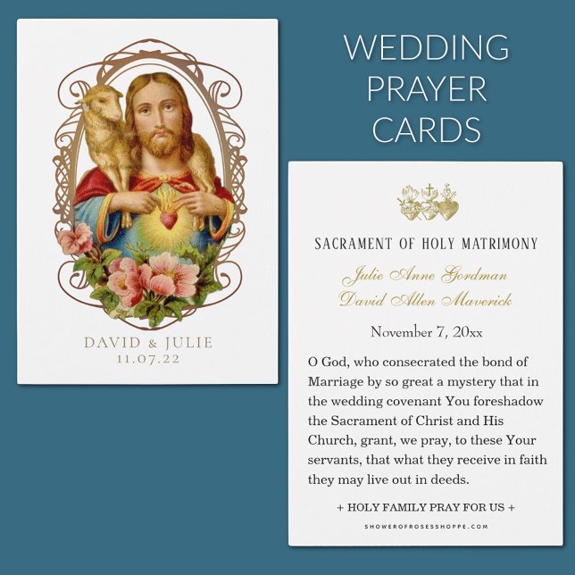 Jesus Good Schäferhund katholische Hochzeitsgebet- (Jesus the Good Shepherd Catholic Wedding Prayer Cards)