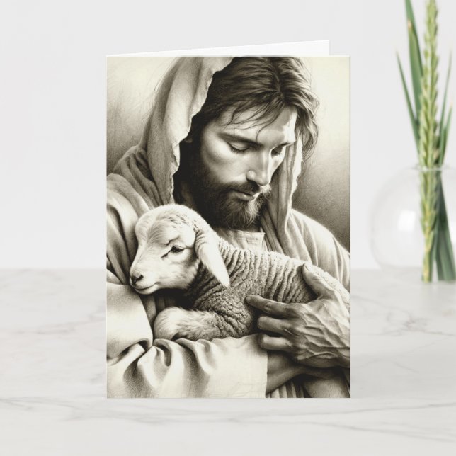 JESUS Good Shepherder Blank Christlich Greeting Ca Karte (Vorderseite)