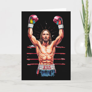 Jesus Gott Kickboxen oder Boxen Sieg Lustiges Meme Karte