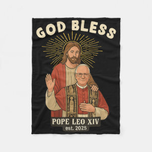 Jesus Gott segne Papst Leo Xiv Fleecedecke