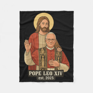 Jesus Gott segne Papst Leo Xiv Fleecedecke