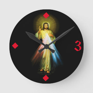 Jesus göttliche Barmherzigkeit Runde Wanduhr