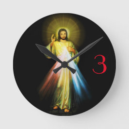 Jesus göttliche Barmherzigkeit Runde Wanduhr