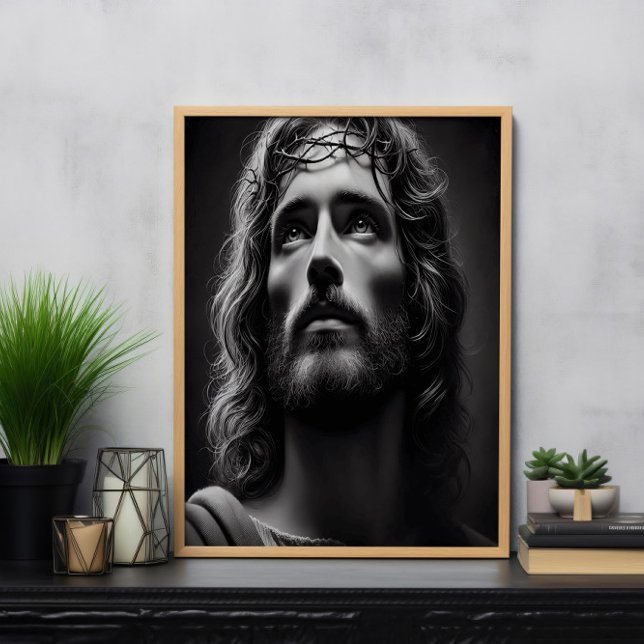 Jesus Göttlicher Hirte mit zender Blick Poster (Von Creator hochgeladen)