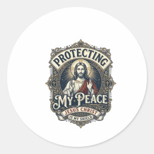 Jesus Grenzen Selbstachtung Shirt Glaube Basiertes Runder Aufkleber