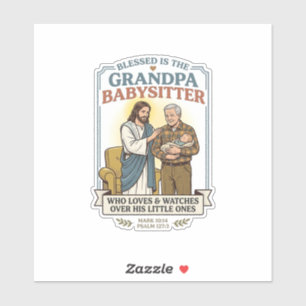 Jesus Großeltern Babysitting Humor T-Shirt Glaube Aufkleber