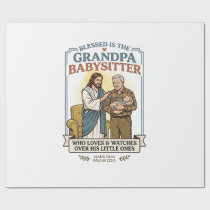 Jesus Großeltern Babysitting Humor T-Shirt Glaube Geschenkpapier