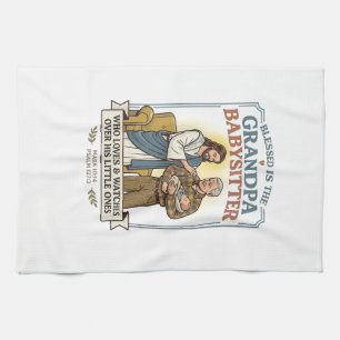 Jesus Großeltern Babysitting Humor T-Shirt Glaube Geschirrtuch