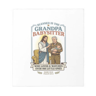 Jesus Großeltern Babysitting Humor T-Shirt Glaube Notizblock