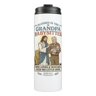 Jesus Großeltern Babysitting Humor T-Shirt Glaube  Thermosbecher